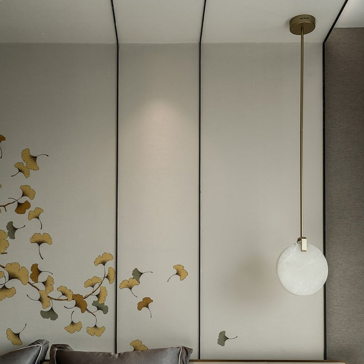 Elegant Marble Circle Pendant Light