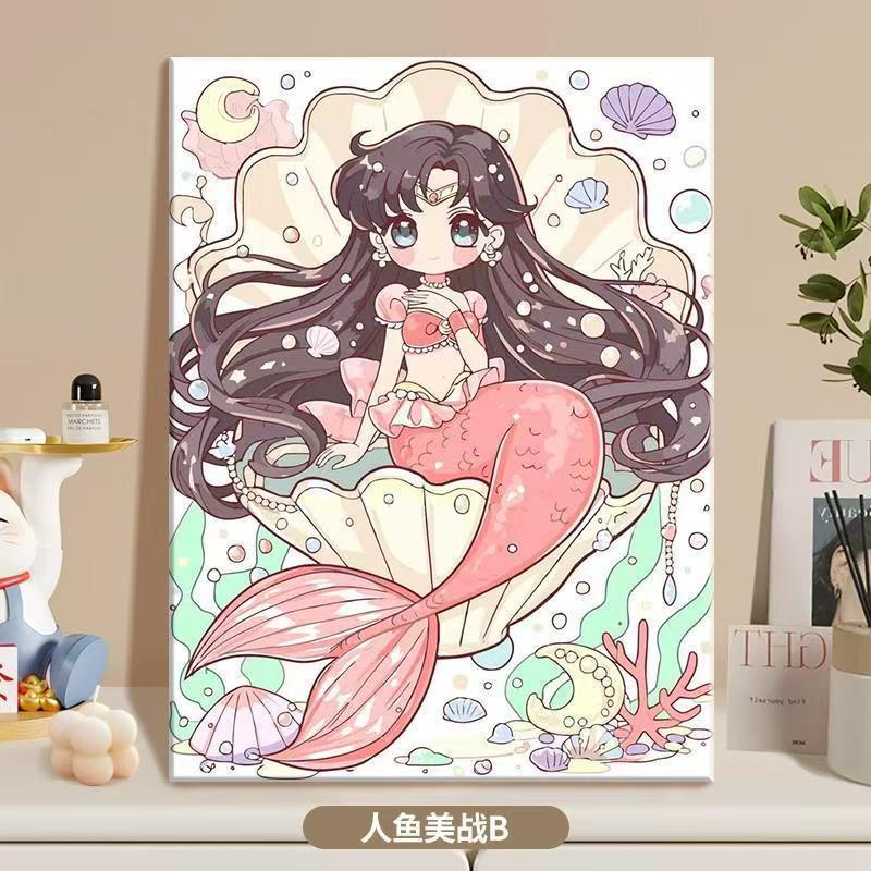 Anime-Inspired Mermaid Illustration Canvas Art Stornfield