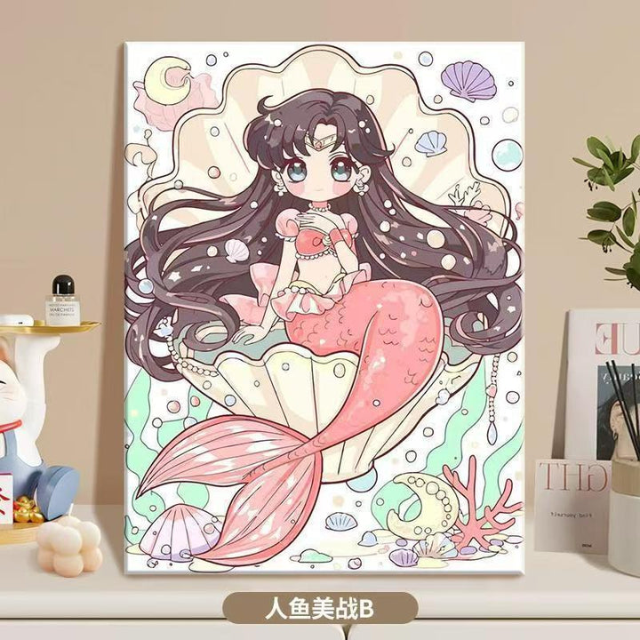 Anime-Inspired Mermaid Illustration Canvas Art Stornfield