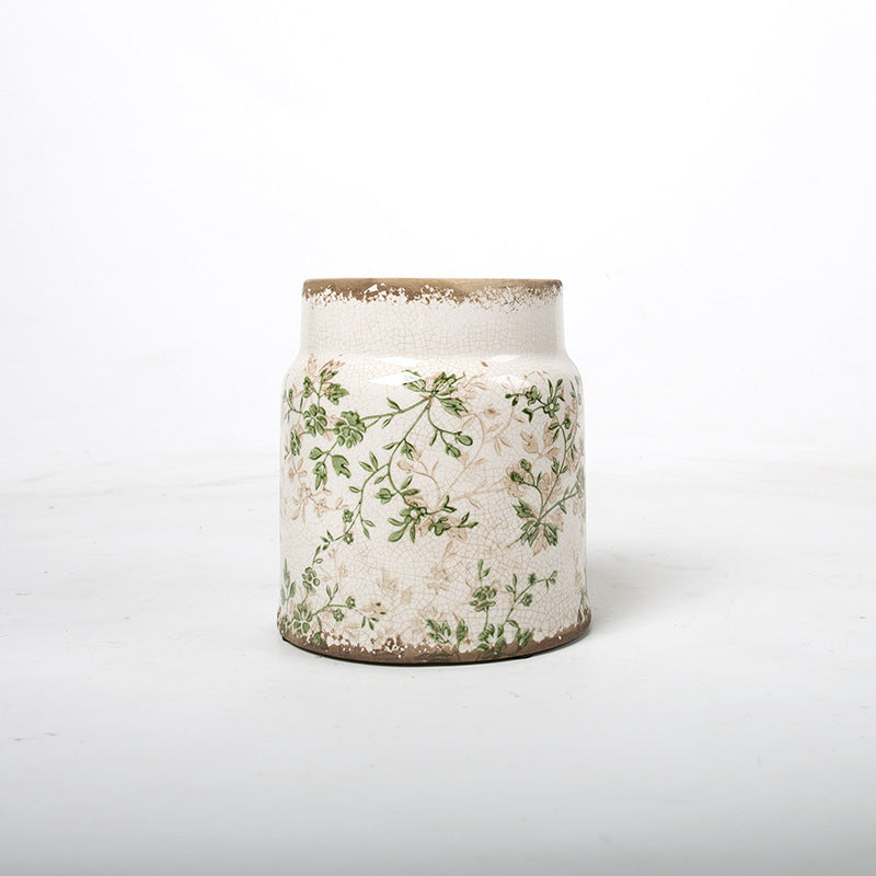 Decorative flower pot with floral decoration Stornfield