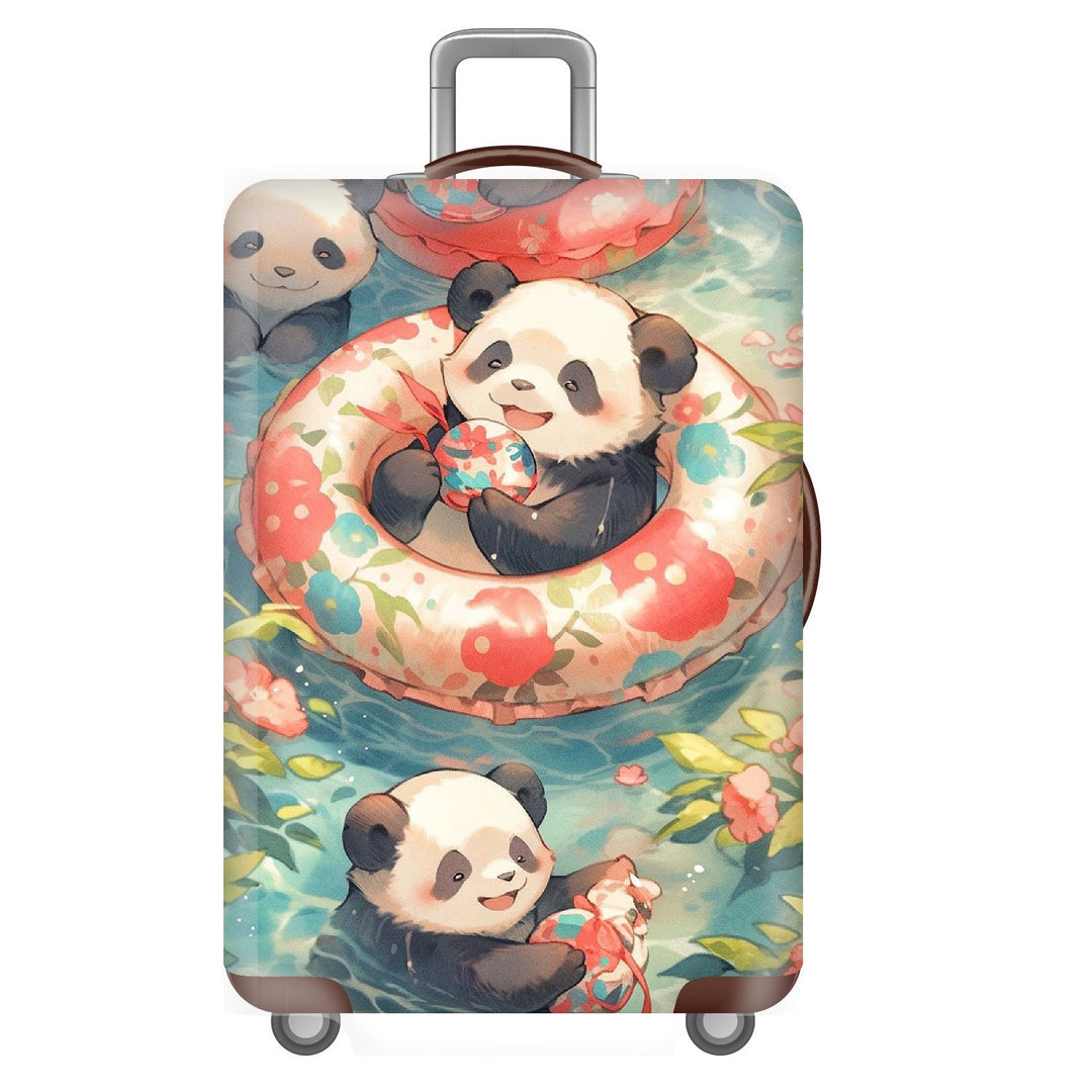 Unisex non-elastic suitcase cover for hard shell trolley with cute panda design, stretch protective cover with handle and wheel openings Stornfield