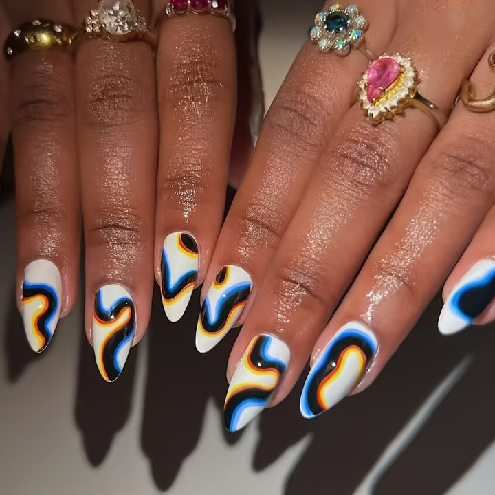 Artificial nails with modern wave design Stornfield