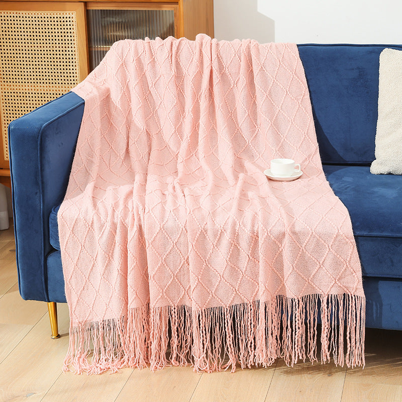 Women High-quality and stylish fleece blanket with modern textured pattern Stornfield