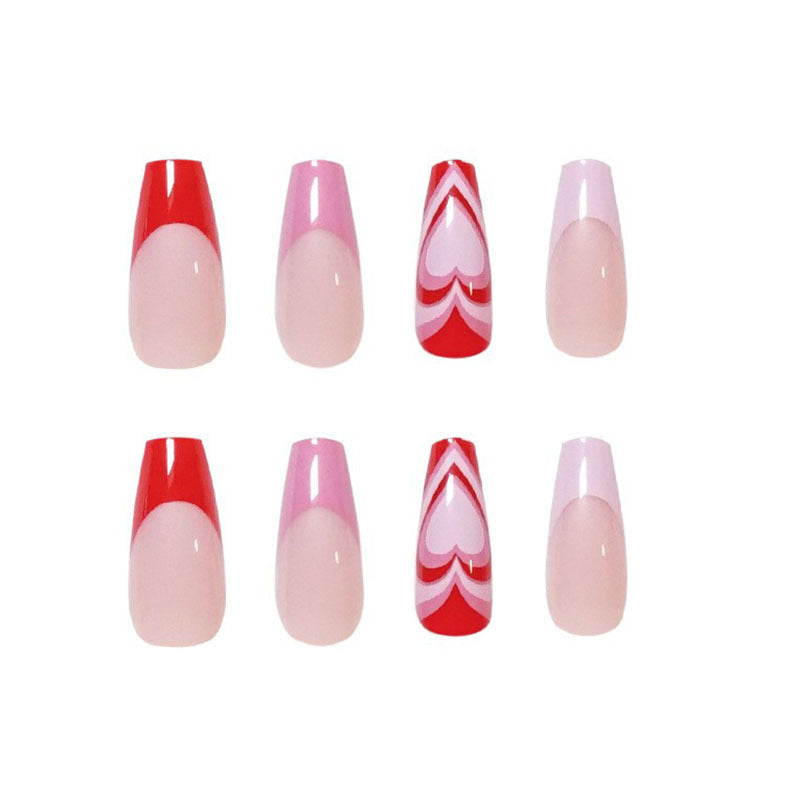 Artistic acrylic nails with heart design Stornfield