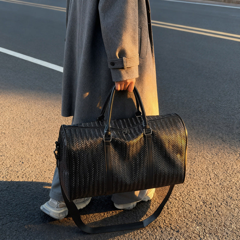 Sporty travel bag in modern basket pattern Stornfield