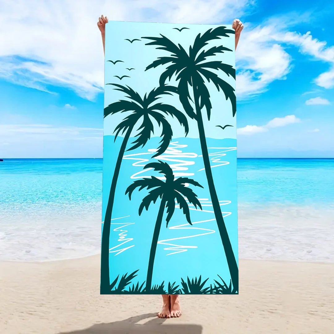 Beach towel with tropical palm leaf pattern Stornfield