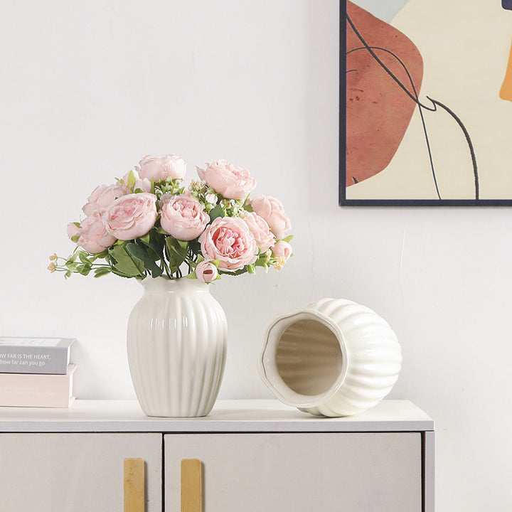 Elegant Textured Ceramic Flower Vase Stornfeild 1790310358