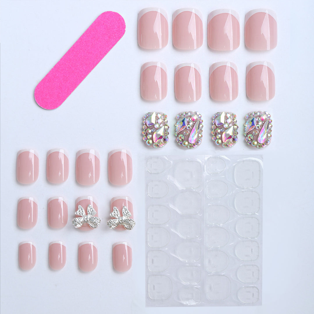 Elegant Gel Nails with Glitter Stone Stornfield