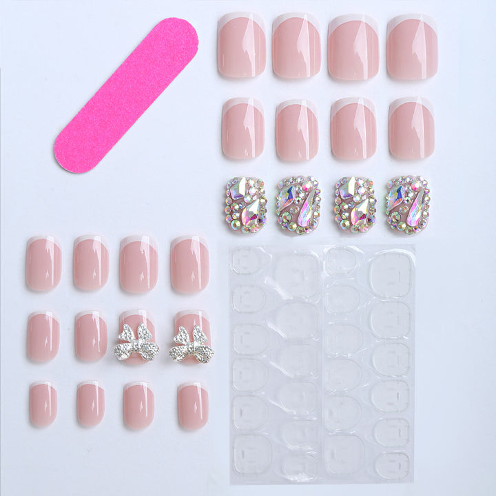 Elegant Gel Nails with Glitter Stone Stornfield