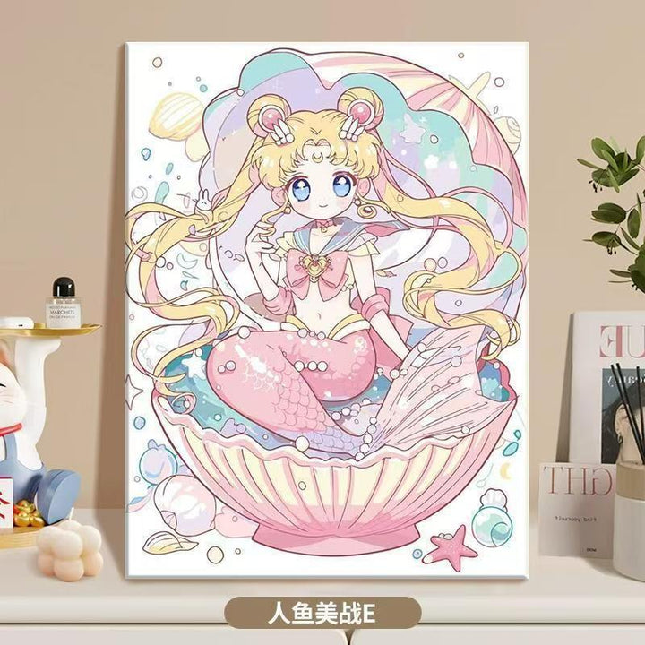Anime-Inspired Mermaid Illustration Canvas Art Stornfield