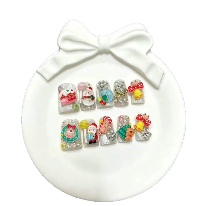 Decorative Holiday-Themed Press-On Nail Art Set