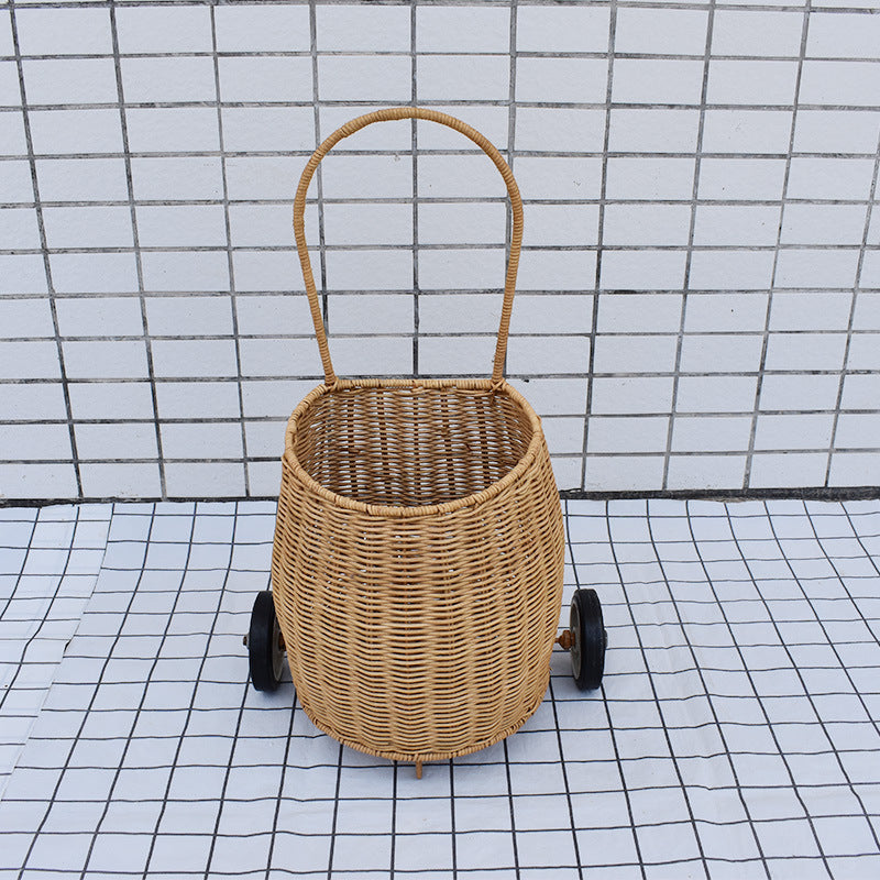 Decorative Woven Rolling Storage Basket Stornfield