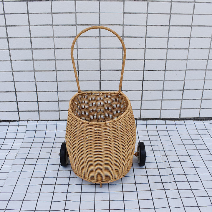 Decorative Woven Rolling Storage Basket Stornfield