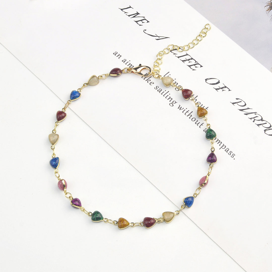 Heart-Shaped Beaded Anklet Stornfield
