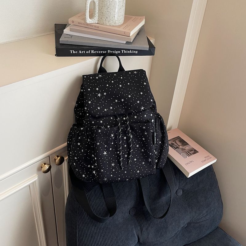 Star-Print Casual Backpack