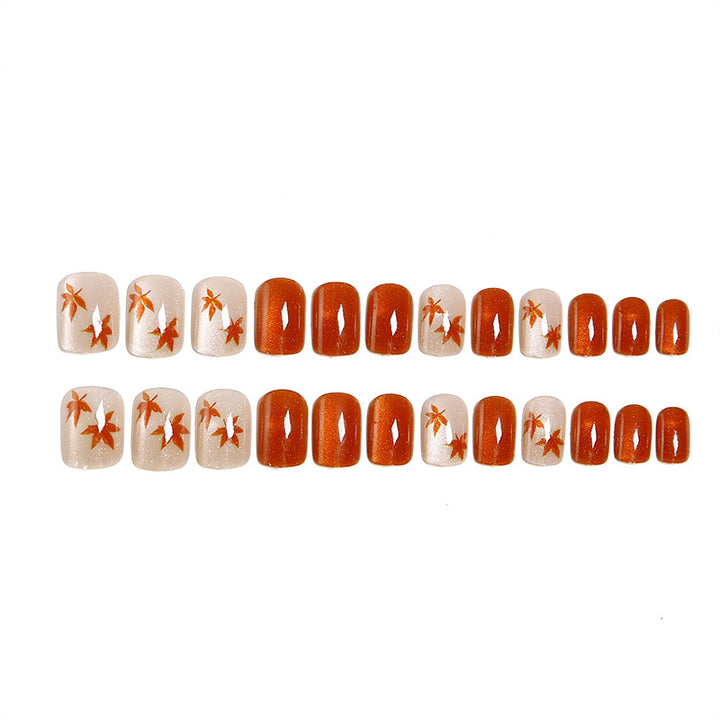 Elegant nail set with autumn leaves Stornfield