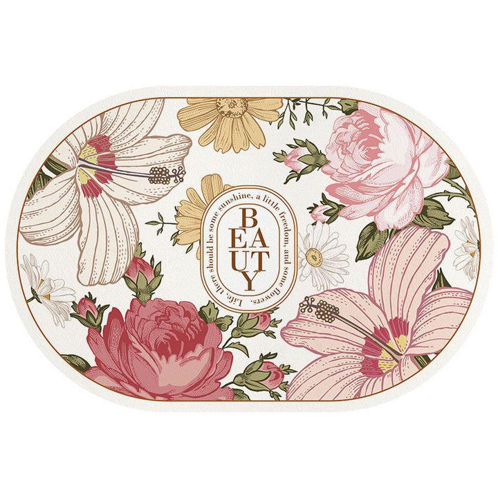 Floral Patterned Area Mat
