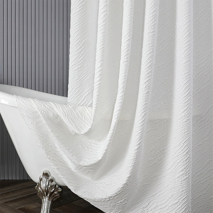 Textured Leaf Pattern Shower Curtain Stornfield