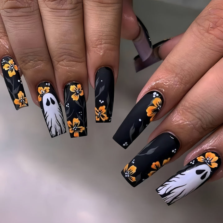 Artistic Halloween Themed Acrylic Nail Art Enhancements Stornfield
