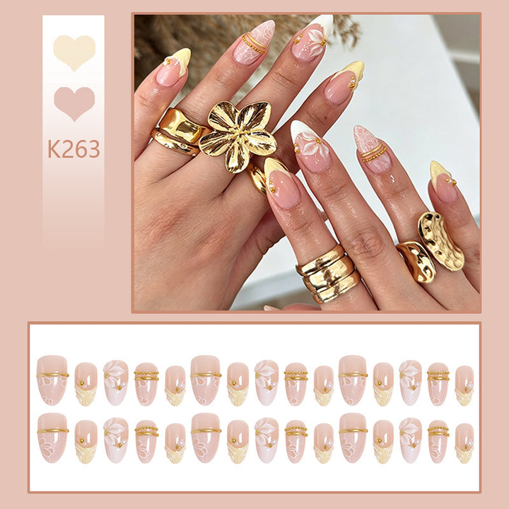 Artful nail tips with floral design Stornfield