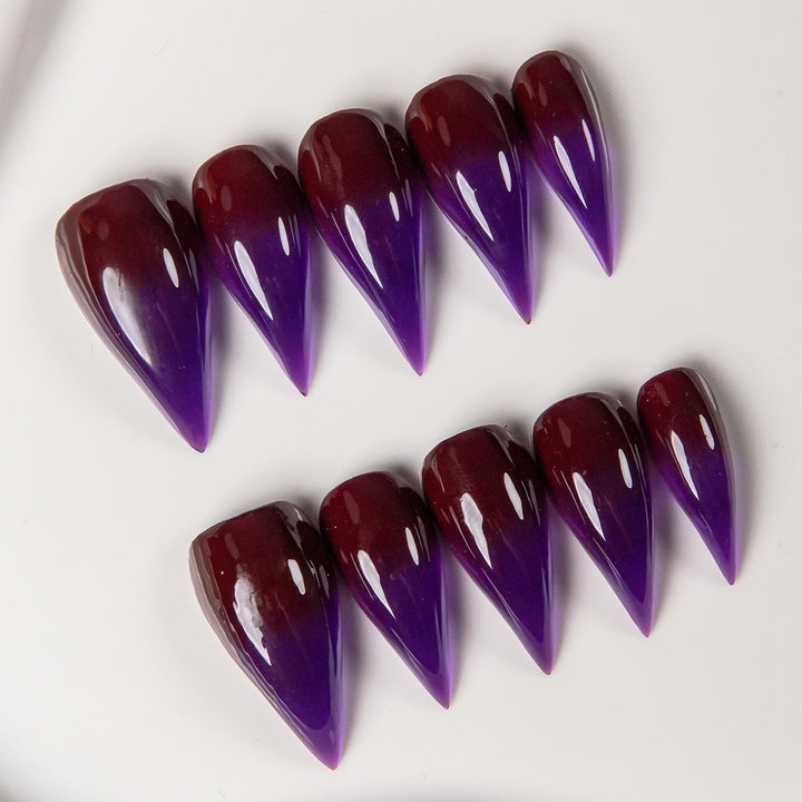 Sharp Stiletto Press-On Nail Set with Ombre Finish