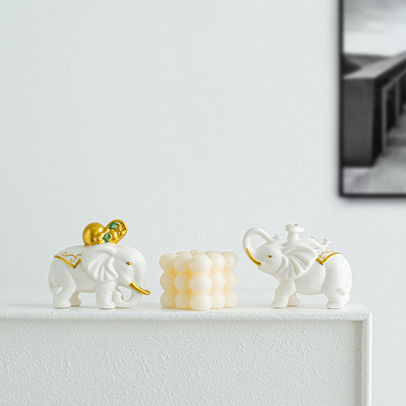 Elegant elephant figurine made of high-quality ceramic Stornfield