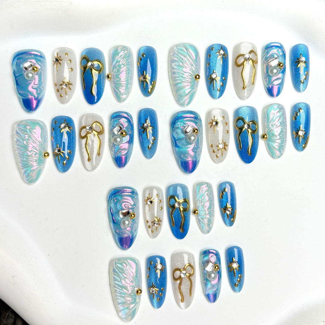 Intricate Gem-Embellished Press-On Nail Set