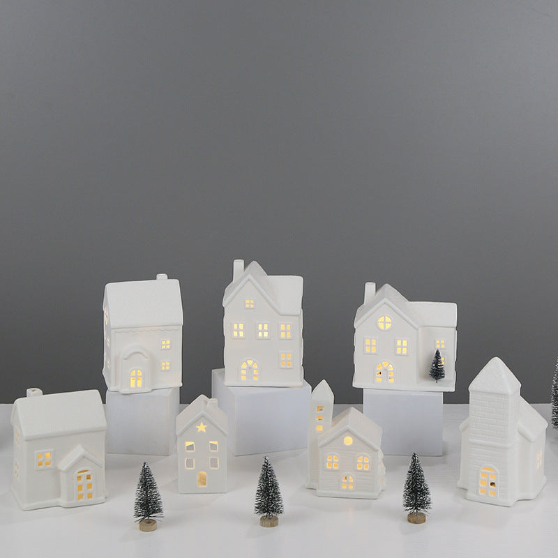 Ceramic House-Shaped Decorative Lantern Stornfeild