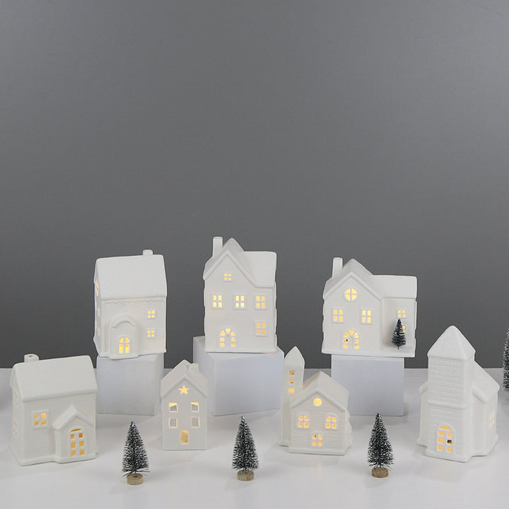 Ceramic House-Shaped Decorative Lantern Stornfeild