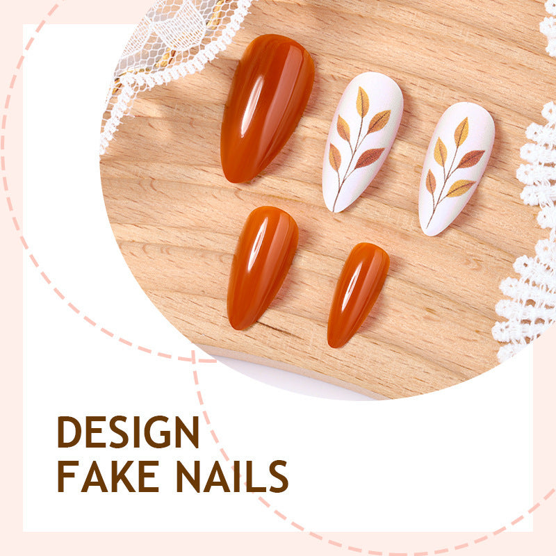 Artificial Nail Set with Elegant Leaf Designs Stornfield