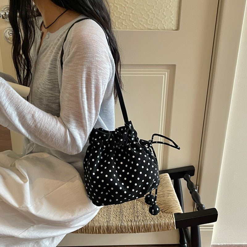 Playful Polka Dot Drawstring Crossbody Bag Stornfield