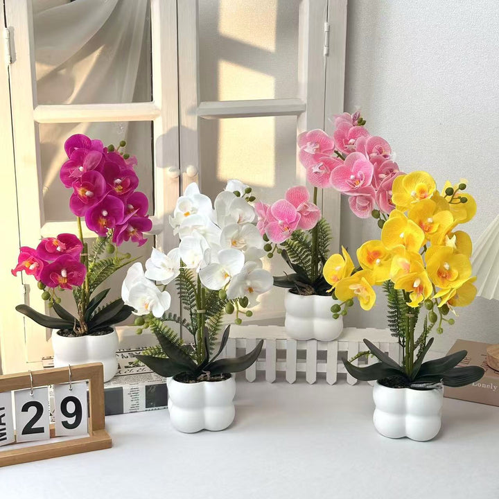 Premium Lifelike Orchid Plant Arrangement
