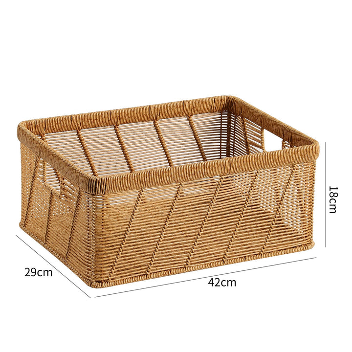 Decorative Handwoven Storage Basket with Cutout Handles Stornfield
