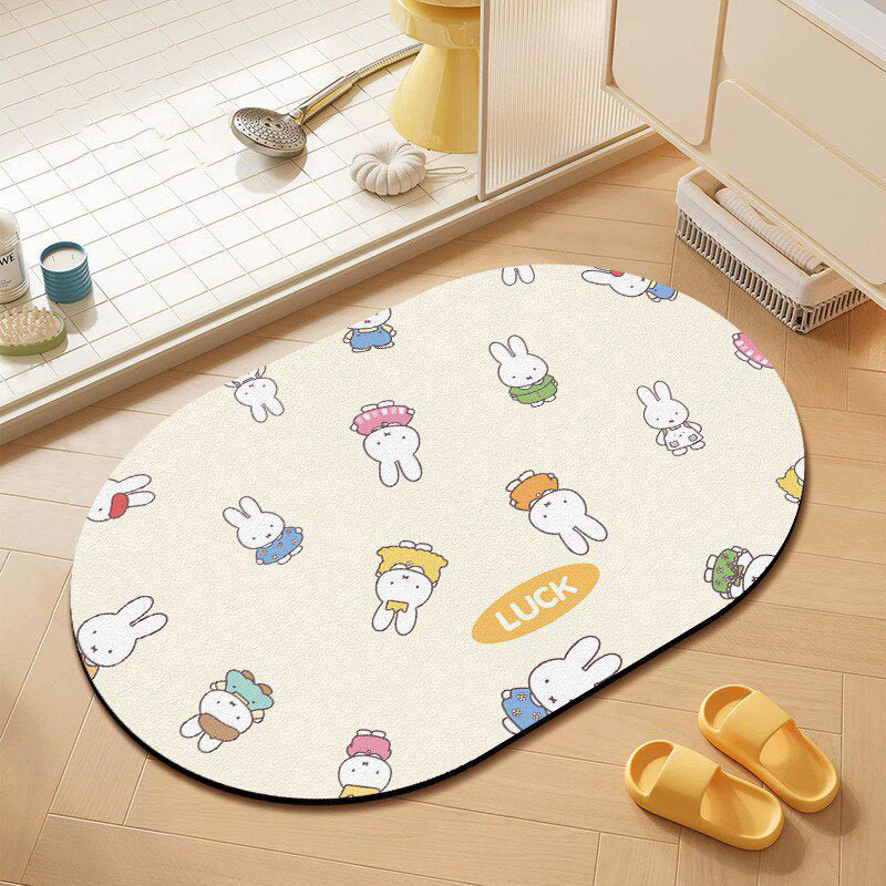 Playful Cartoon-Themed Bath Mat