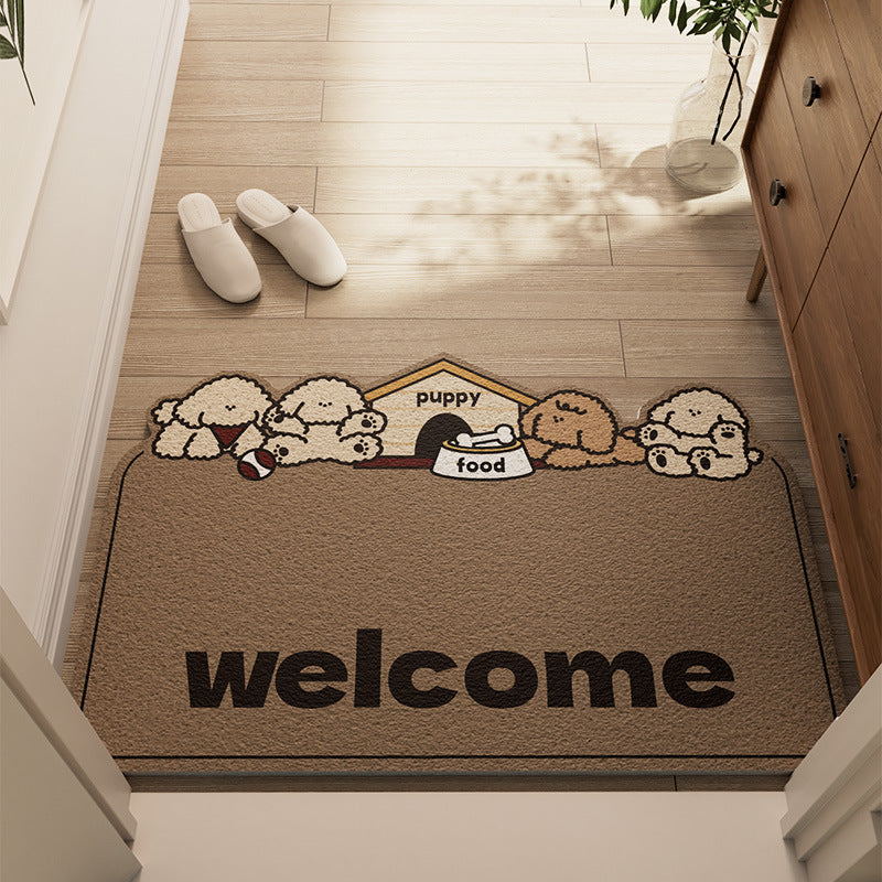Cute Puppy-Themed Welcome Mat Stornfield