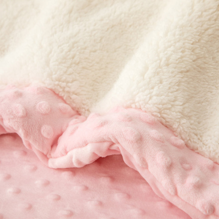 Plush Sherpa Blanket with Embroidered Lion Applique