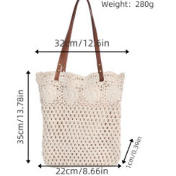 Designer shopping bag with hand-crocheted detail Stornfield