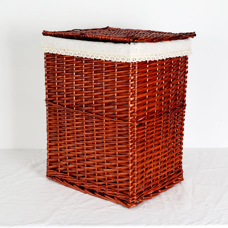 Women's laundry basket with decorative fabric cover and practical lid Stornfield