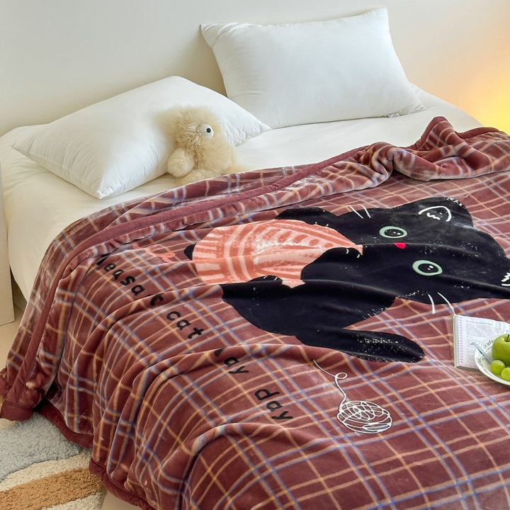 Plush Microfiber Cartoon Bear Fleece Throw Blanket