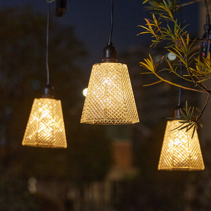 Crystal-Pattern Solar Pendant Light USB Rechargeable LED Stornfield