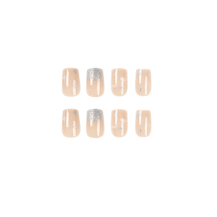 Glittering nail extensions with creative jewelry design Stornfield