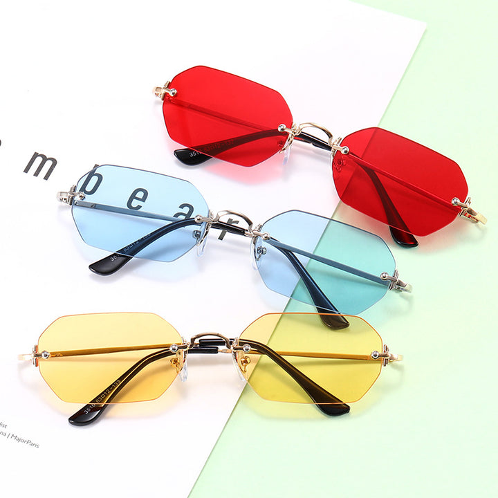 Women's fashionable octagonal sunglasses with elegant metal frame Stornfield