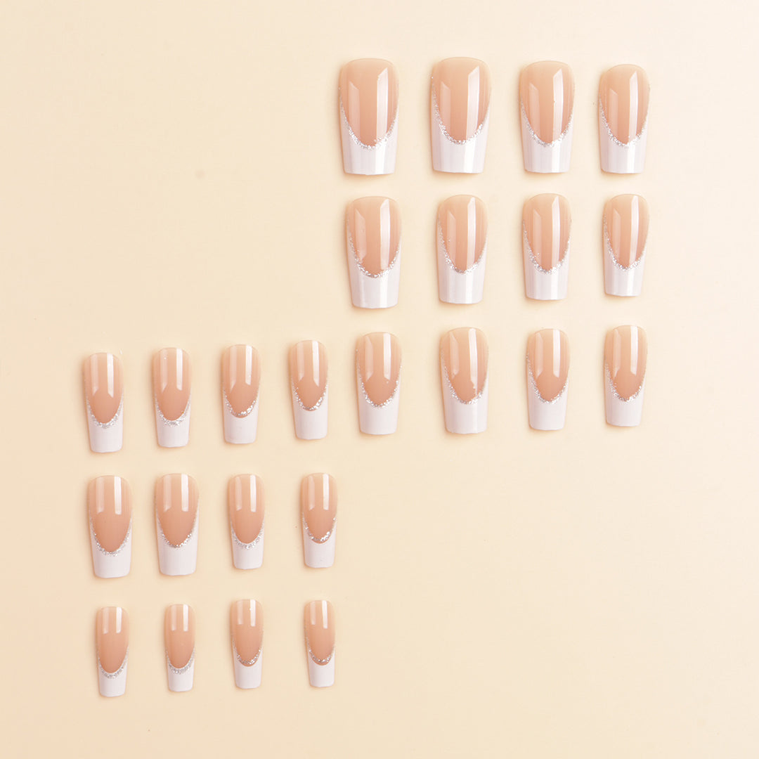 Decorative French Tip Press-On Nail Set Stornfield