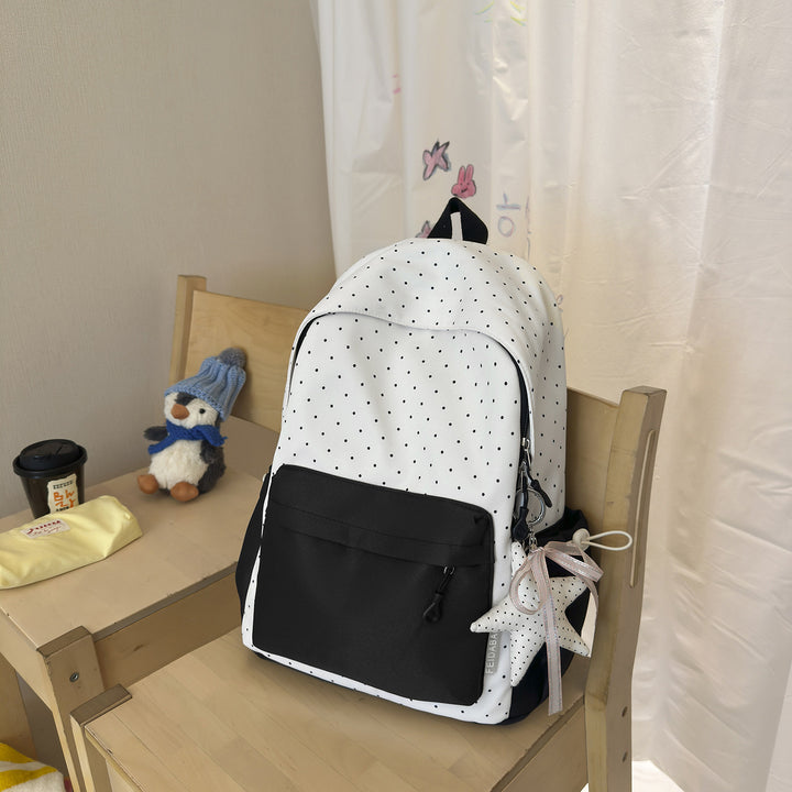Polka Dot and Solid Color Backpack Stornfield