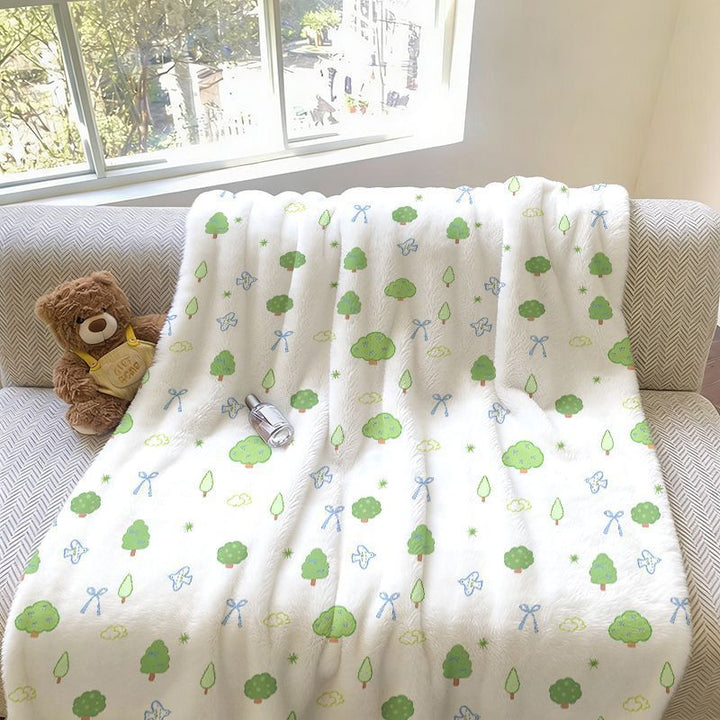 Soft Floral Patterned Fleece Throw