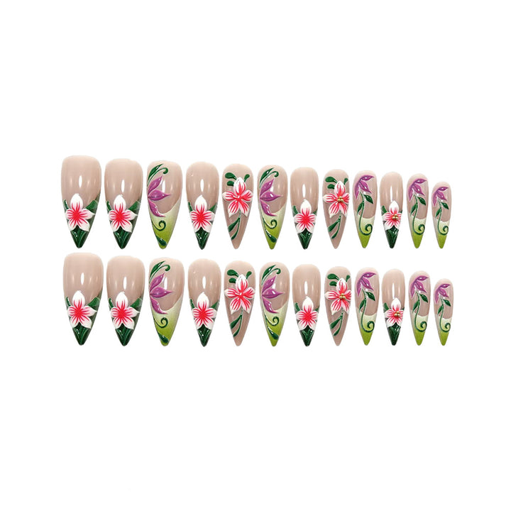 Artificial nails with exquisite floral pattern Stornfield