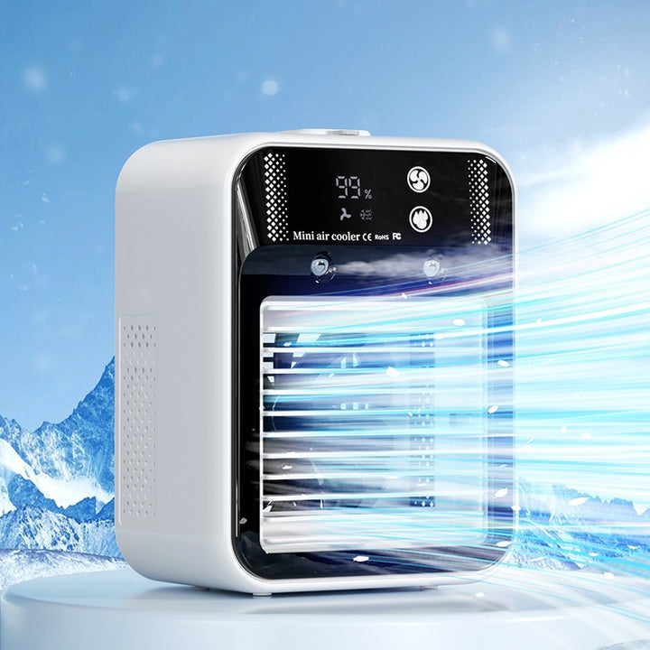 Unisex portable mini air cooler with humidifier digital display USB operation Stornfield