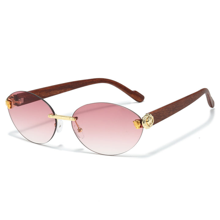 Designer Oval Frame Sunglasses with Decorative Accents Stornfield