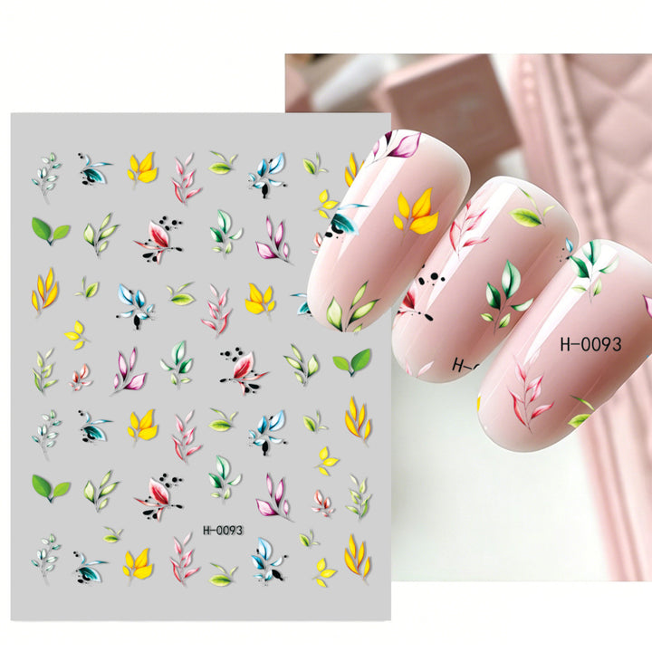 Floral Design Nail Art Sticker Set
