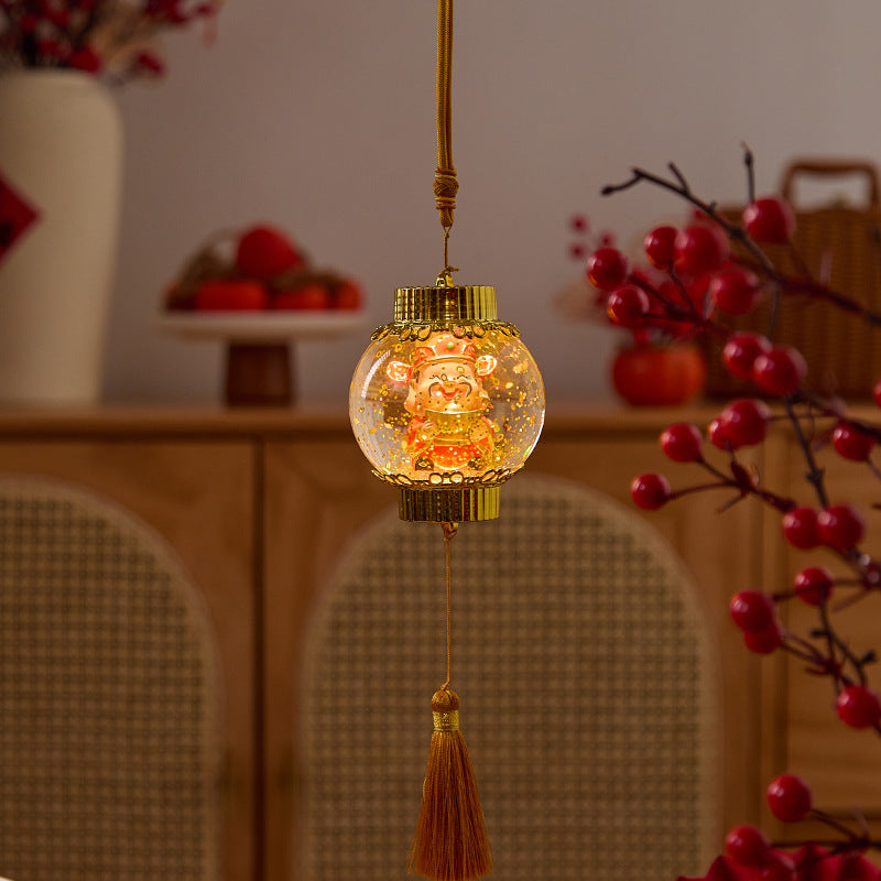 Nostalgic Christmas lantern with festive Santa Stornfield